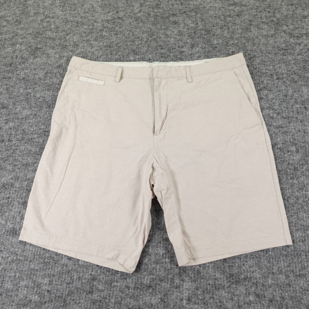 Linksoul Shorts Mens 38 Khaki Heather Cotton Blend Lightweight 10'' Breathable‎